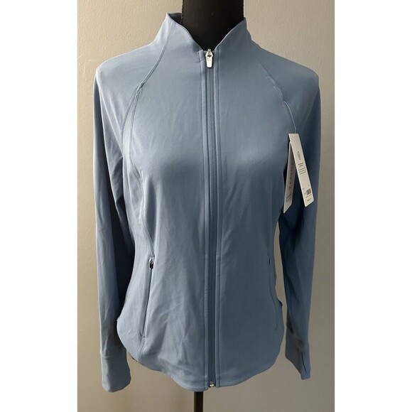 NWT ATHLETA Women’s Medium Salutation Jacket Dark Lapis Blue Activewear Zip Up - Picture 1 of 7
